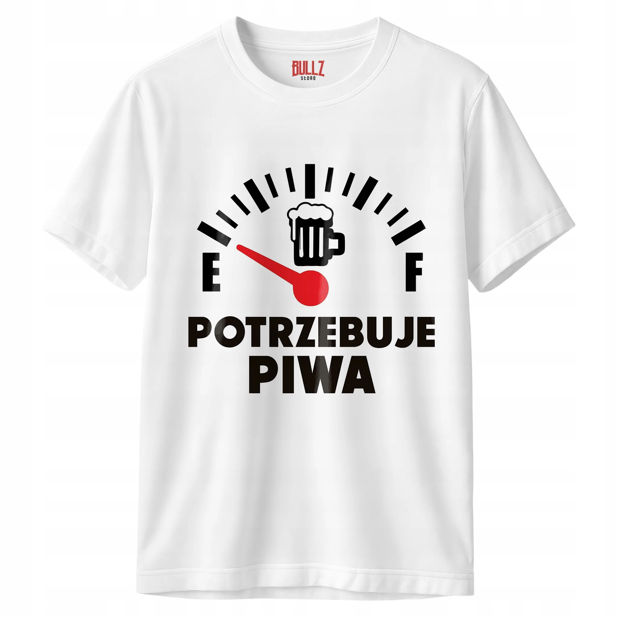 Koszulka biała męska Potrzebuję Piwa Zabawny Prezent