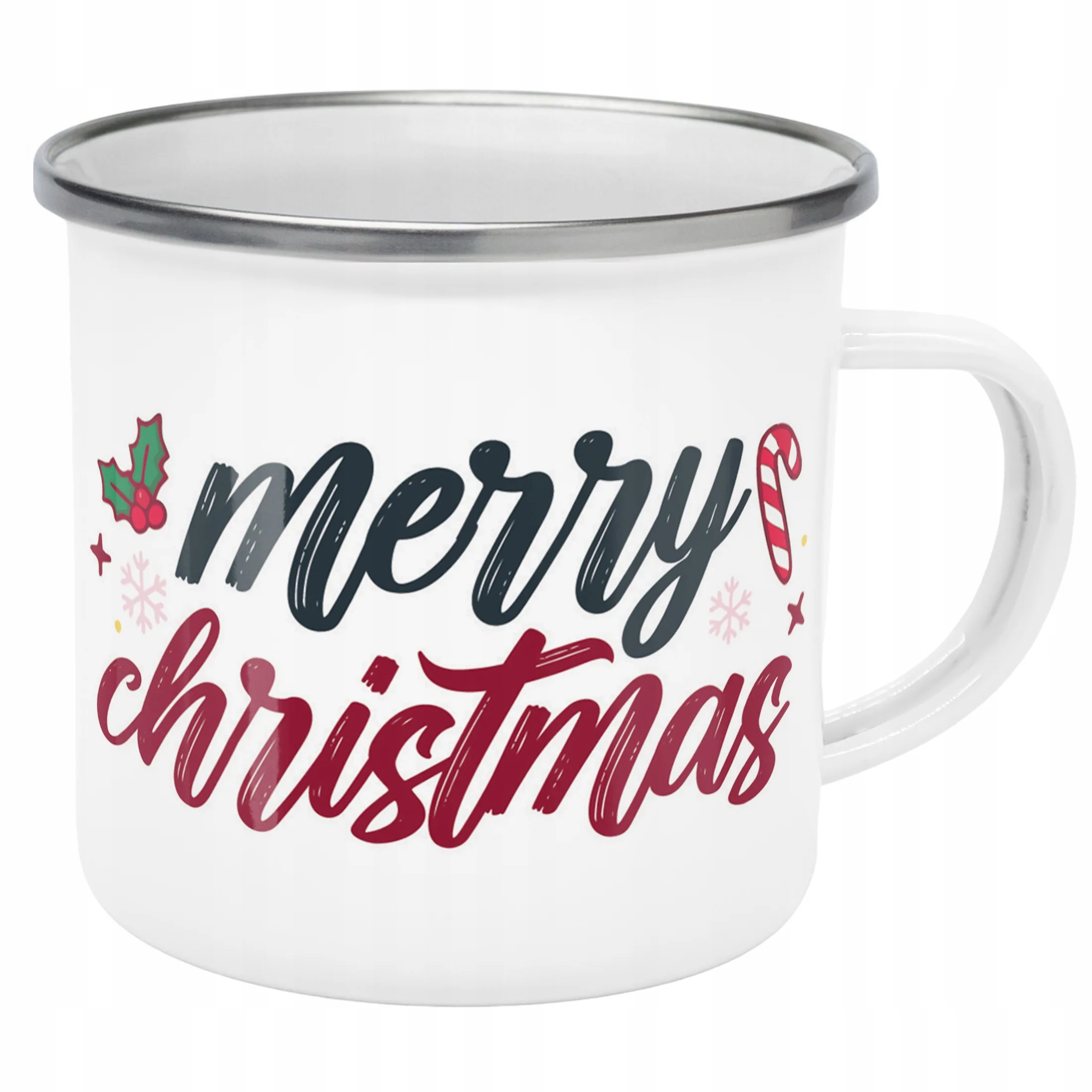 Emaliowany Kubek Garnuszek Świąteczny Merry Christmas Boże Narodzenie