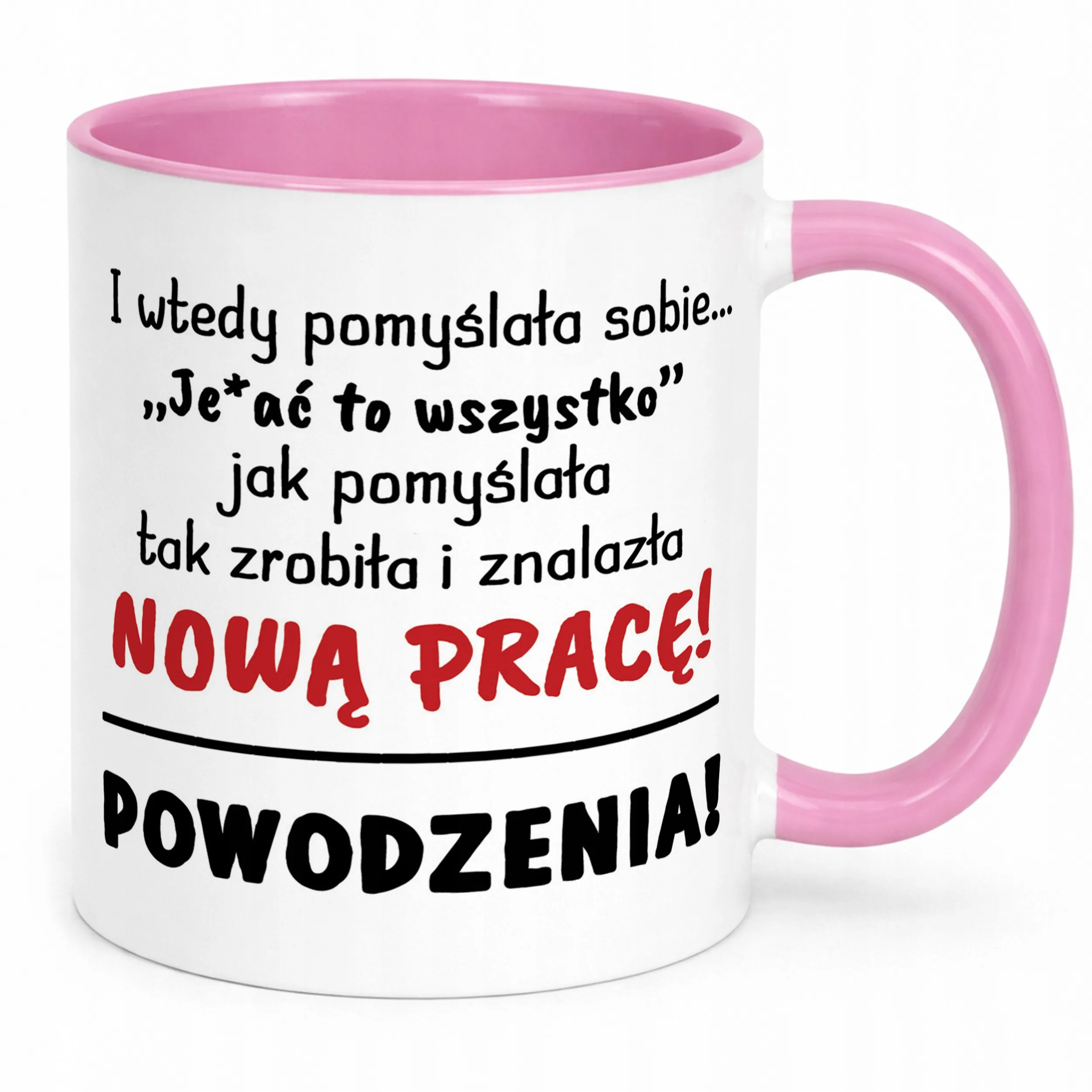 Kubek Różowy Na Pożegnanie Odejście z Pracy Zabawny Prezent