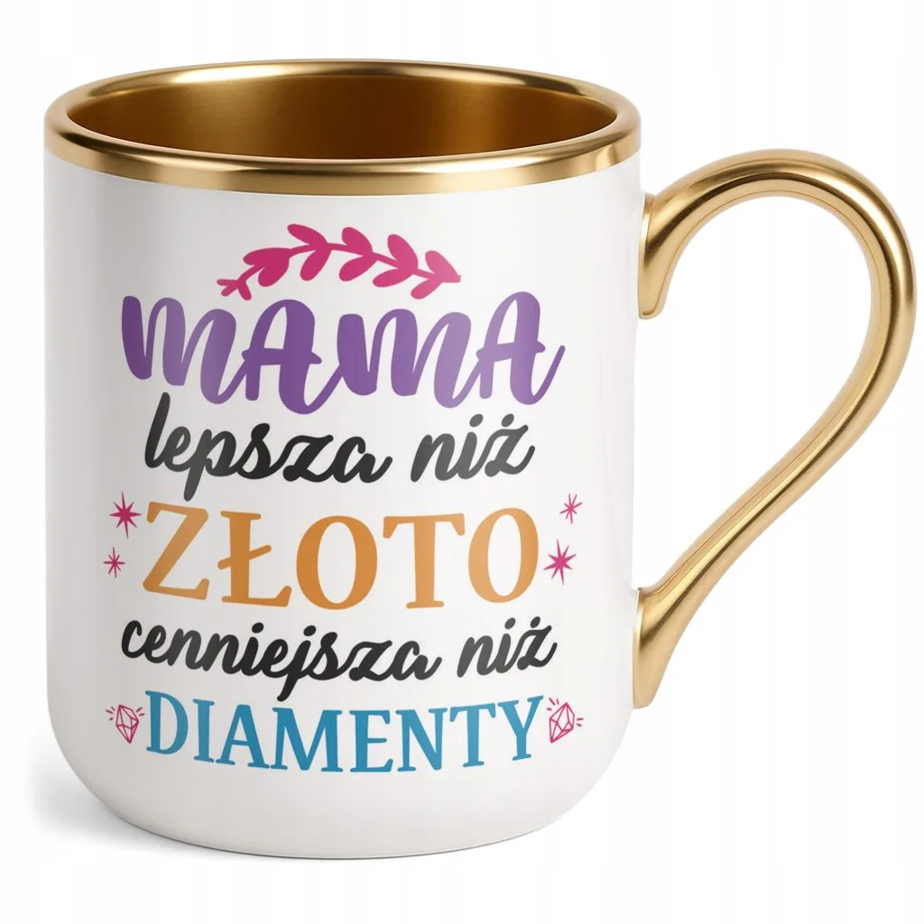Kubek Premium Złoty Dzień Matki Dla Mamy Prezent Lepsza Niż Złoto