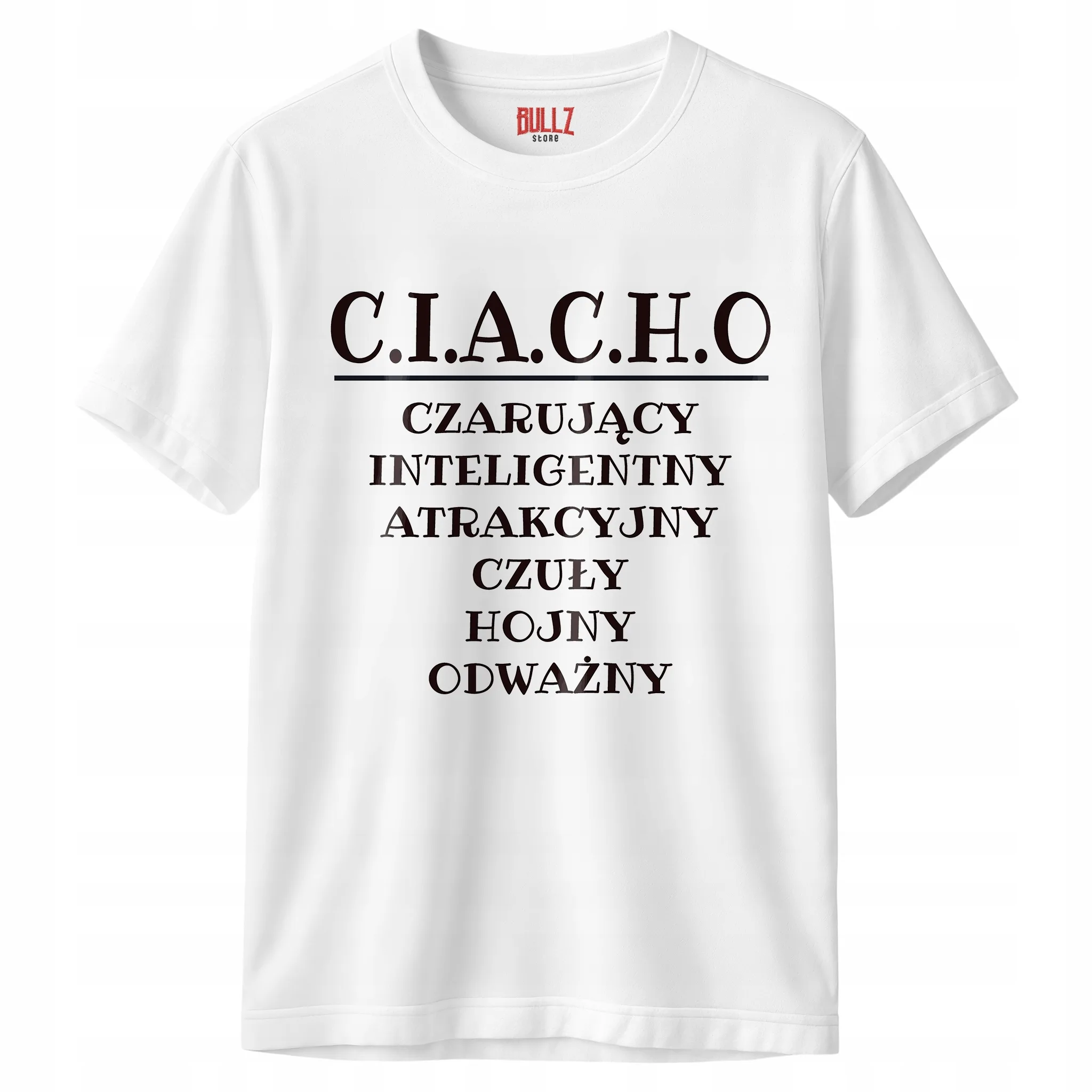 Koszulka biała męska C.I.A.C.H.O Zabawny Prezent Upominek