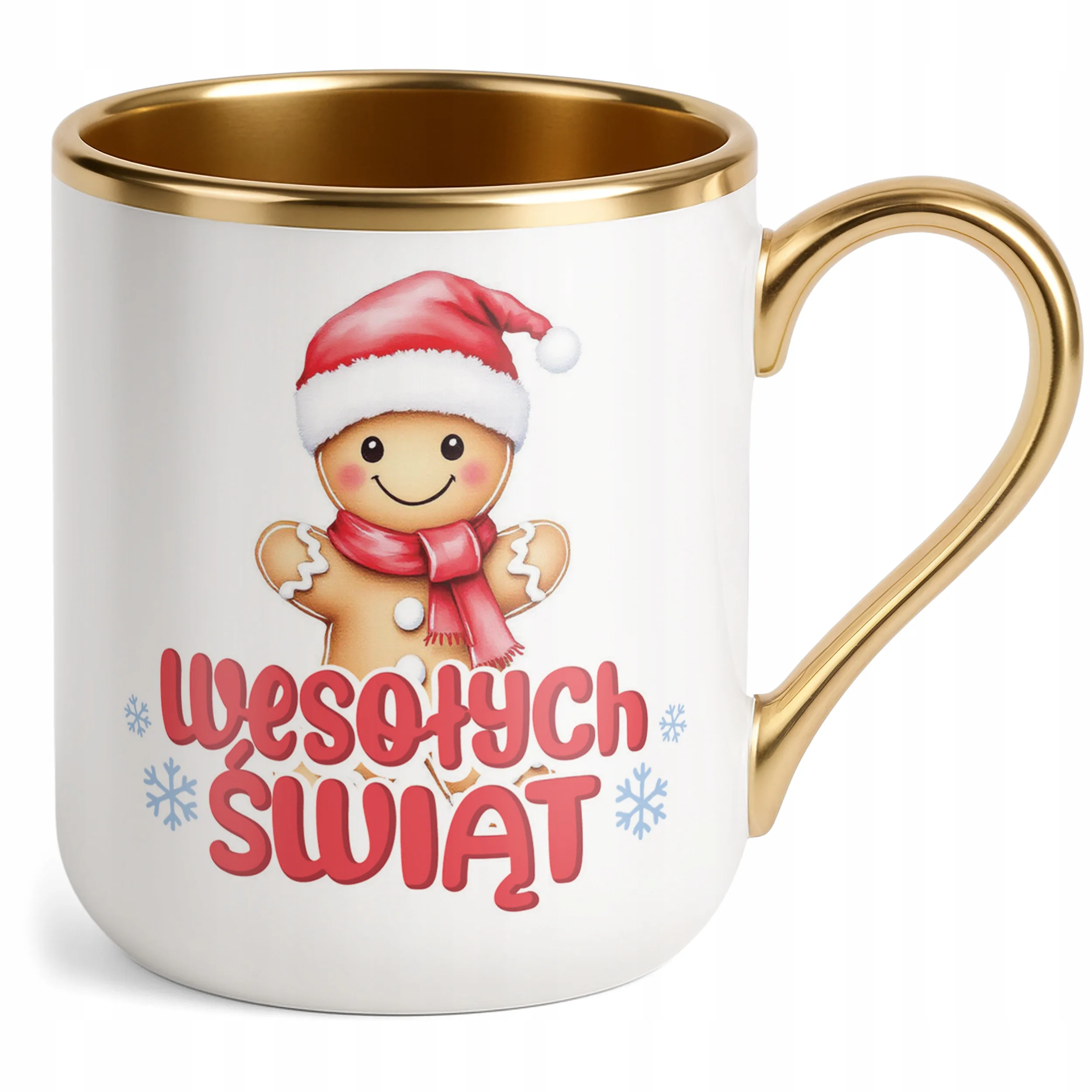Kubek Premium Złoty Świąteczny Wesołych Świąt Boże Narodzenie
