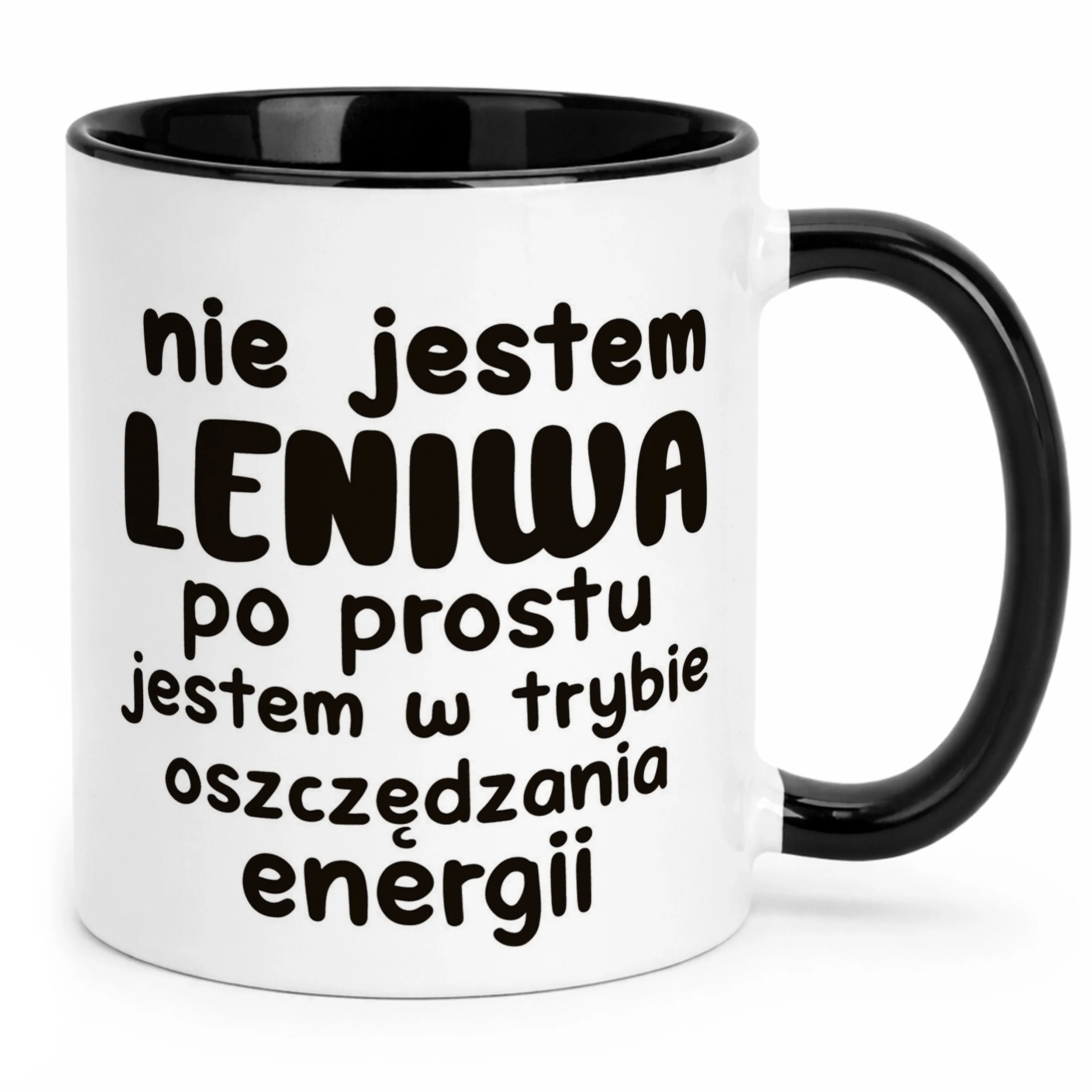Kubek Czarny Nie Jestem Leniwa Śmieszny Zabawny Prezent