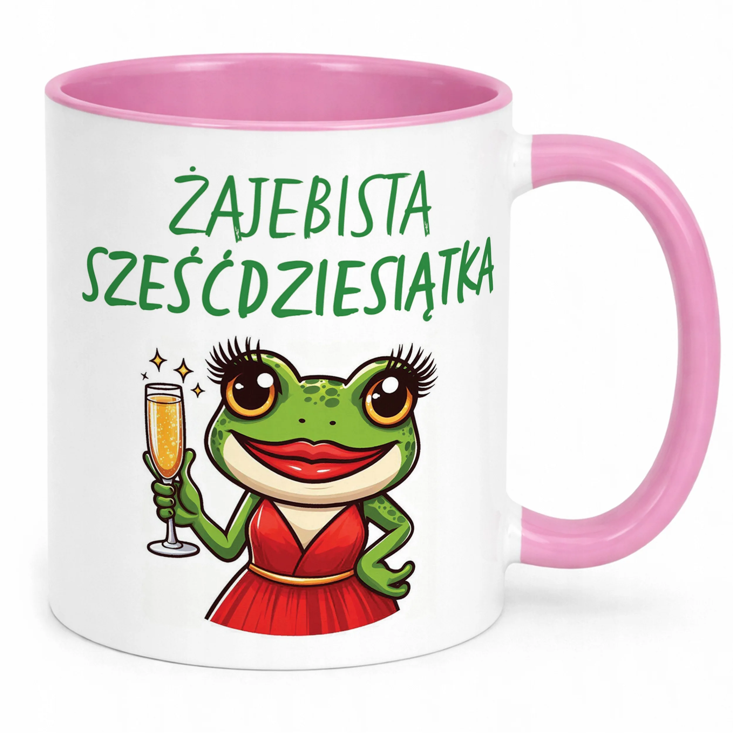 Kubek Różowy Żajebista 60 Dla Kobiety Na Urodziny Prezent