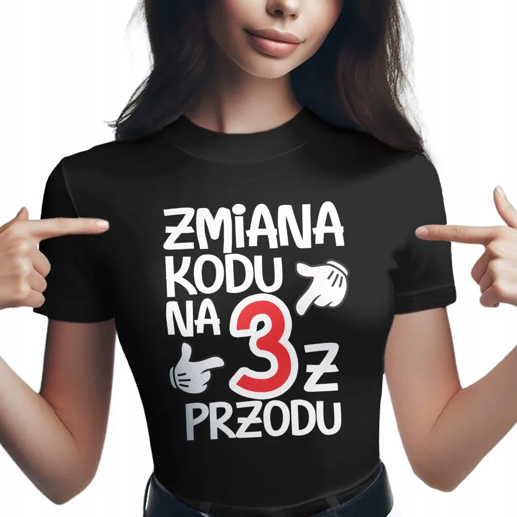 Koszulka damska czarna Zmiana Kodu Na 30 Urodziny Prezent Upominek