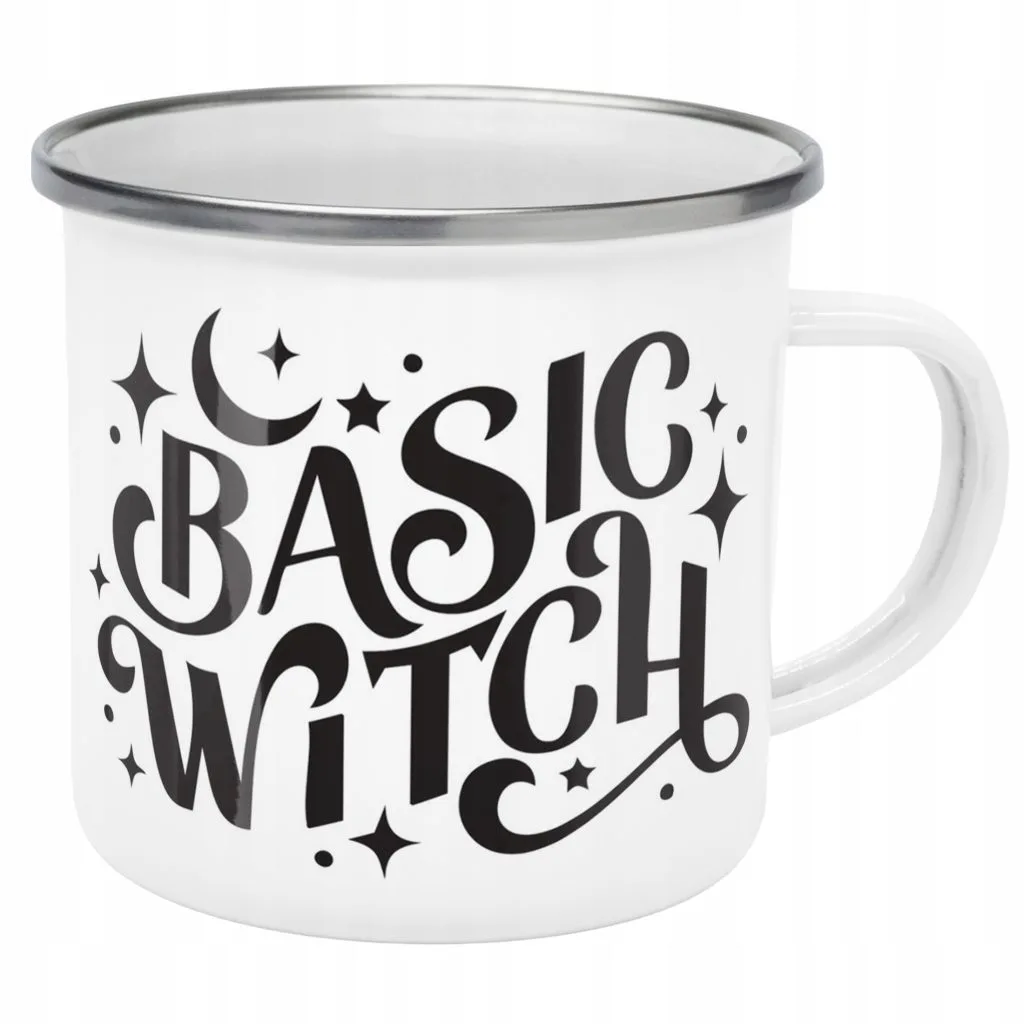 Emaliowany Kubek Garnuszek Halloween Basic Witch Wiedźma Prezent
