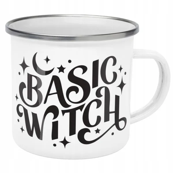 Emaliowany Kubek Garnuszek Halloween Basic Witch Wiedźma Prezent