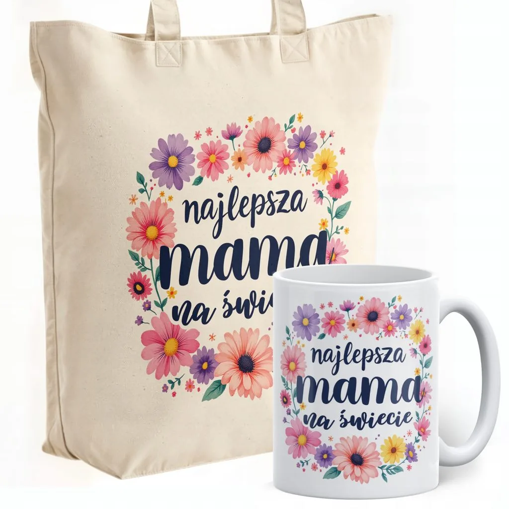 Zestaw Kubek + Torba Premium Dzień Matki Dla Mamy Prezent Upominek