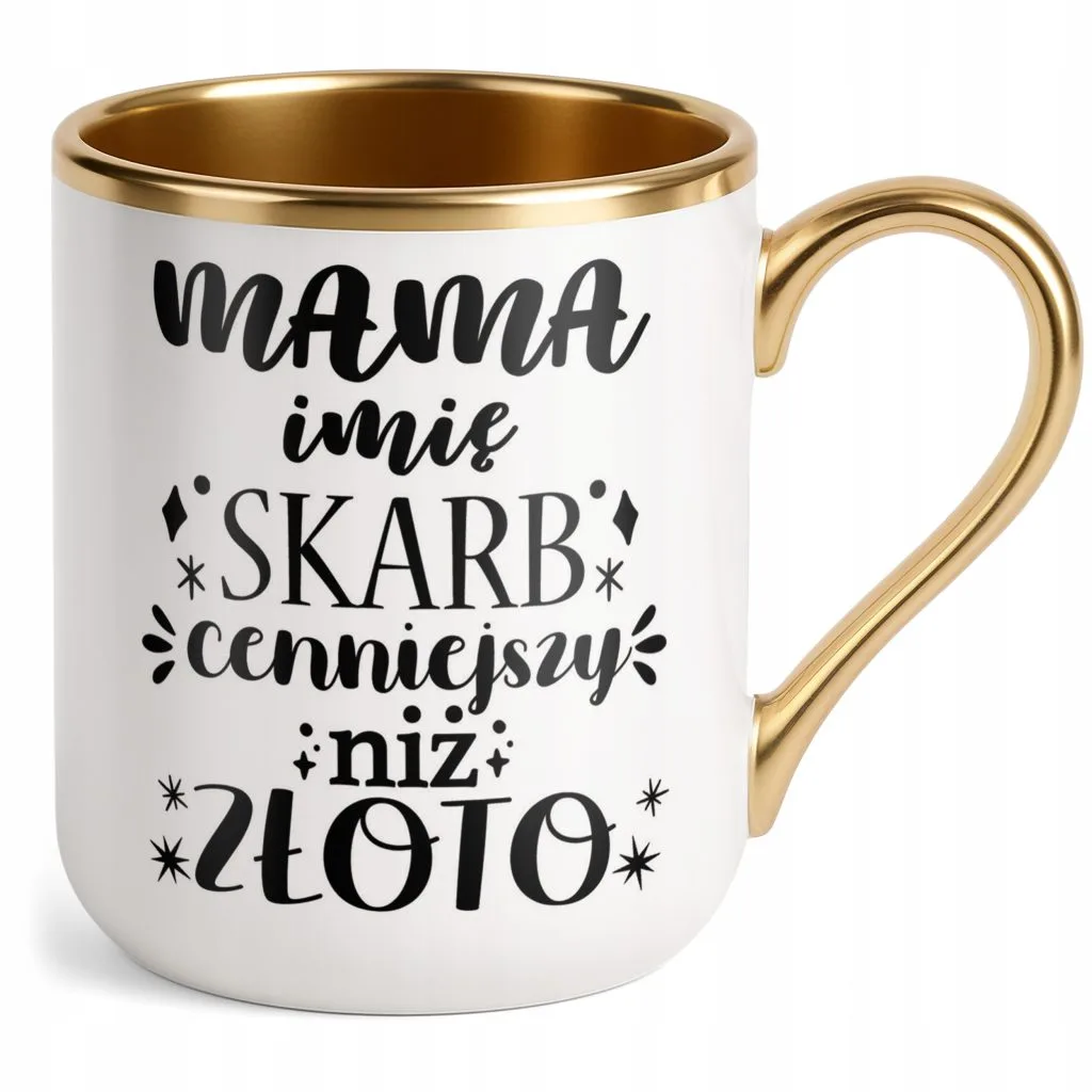 Kubek Premium Złoty Personalizowany Dzień Matki Dla Mamy Prezent Upominek