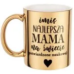 Złoty Kubek ceramiczny Personalizowany Dzień Matki Dla Mamy Prezent