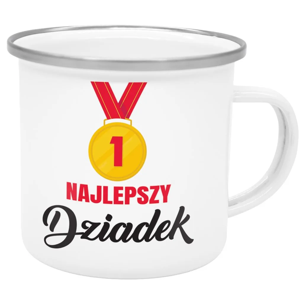 Emaliowany kubek garnuszek prezent na dzień dziadka Najlepszy Dziadek