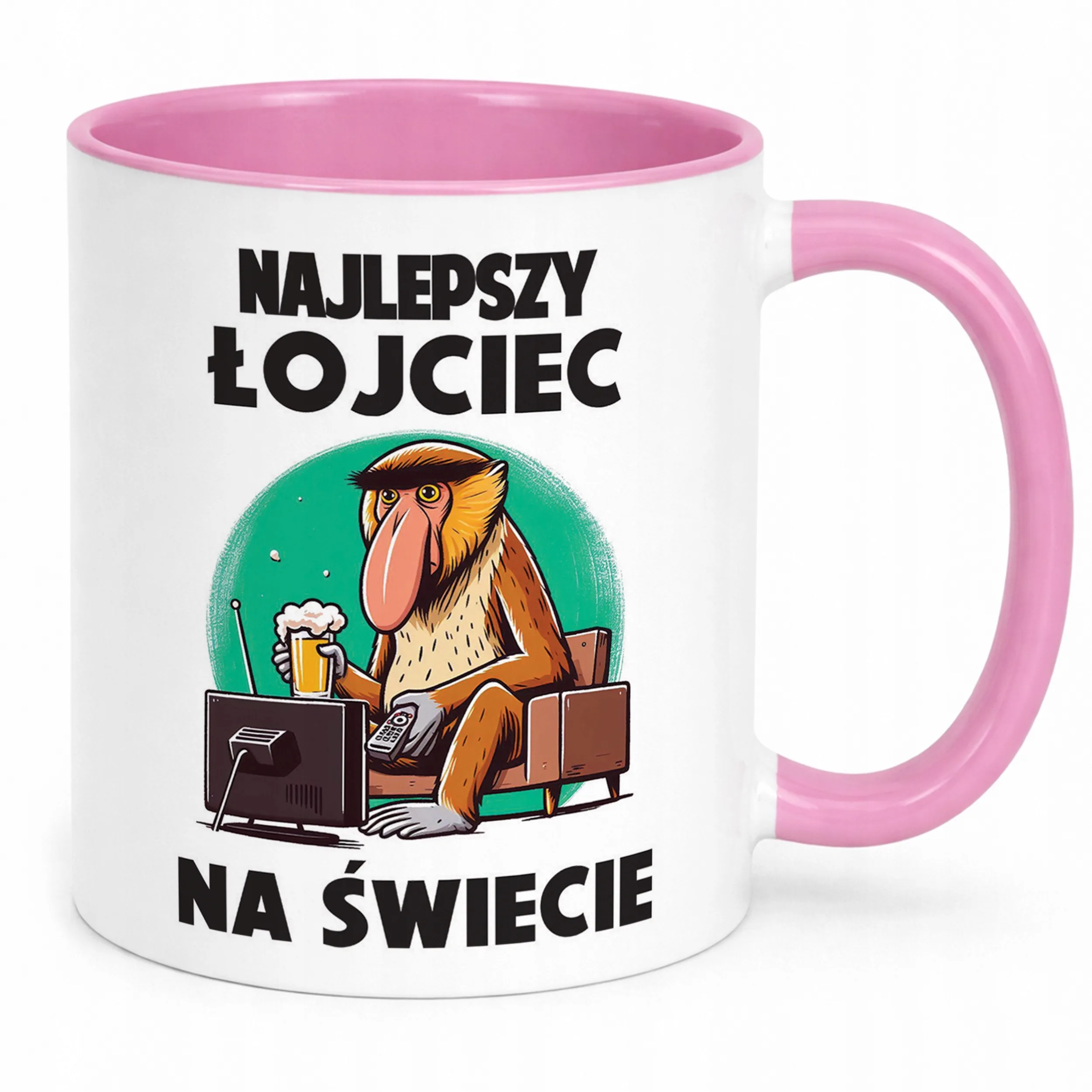 Kubek Różowy Dzień Ojca Dla Taty Najlepszy Łojciec Nosacz Prezent