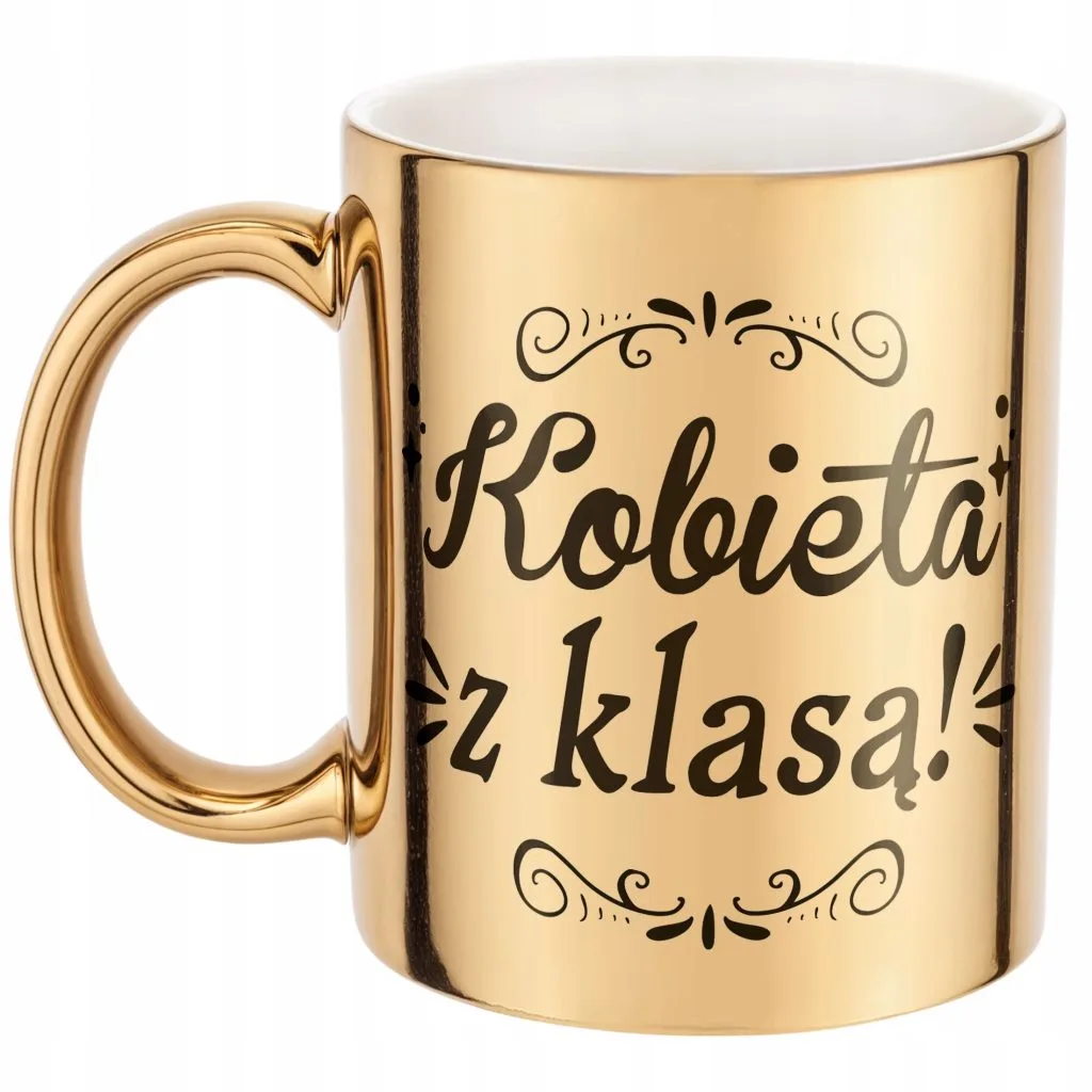 Złoty Kubek na prezent Dzień Kobiet Kobieta z Klasą Prezent Upominek