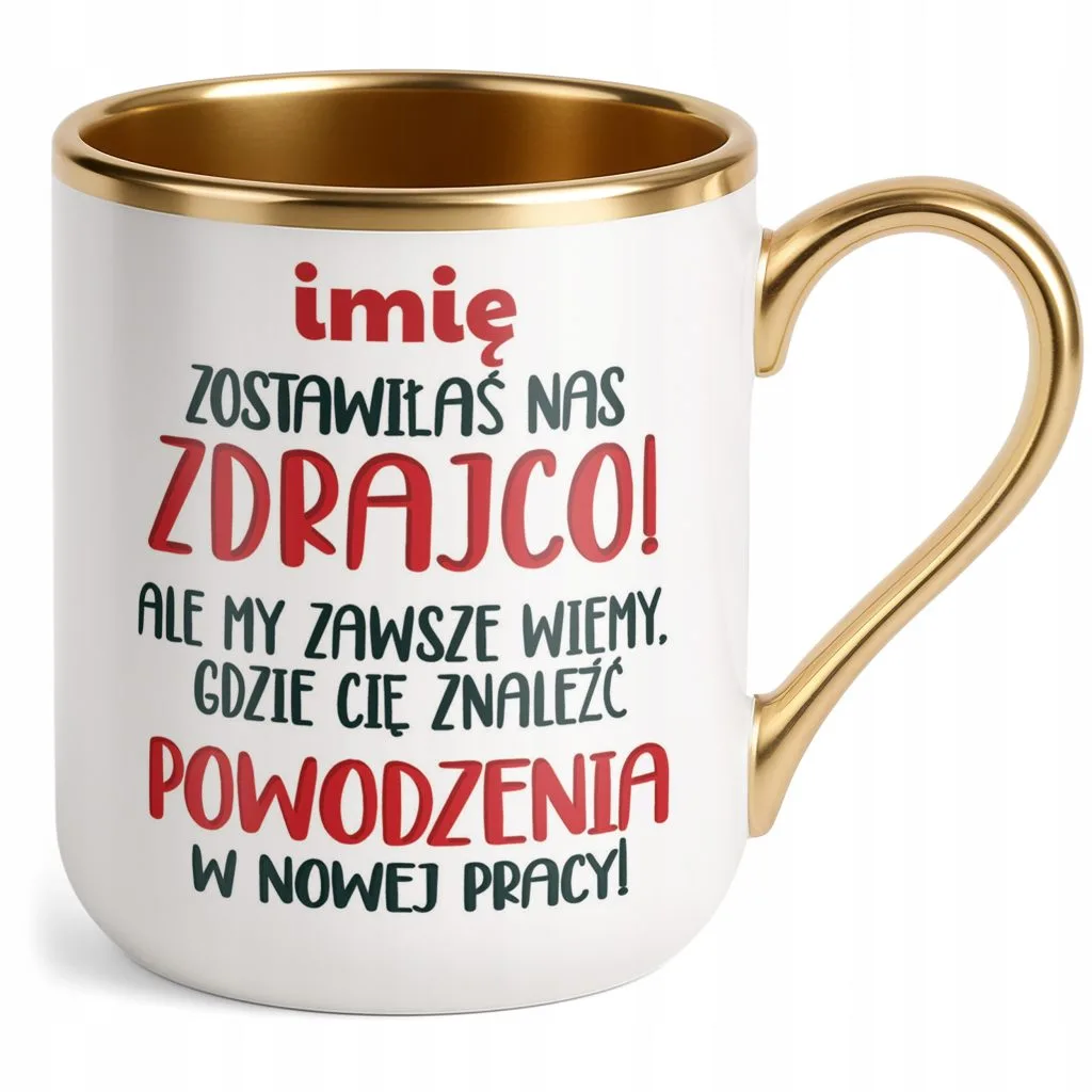 Kubek Premium Złoty Personalizowany Pożeganie Odejście z Pracy