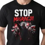 Koszulka czarna męska Ruch Obrony Granic Stop Migracji Patriotyczna r. 3XL