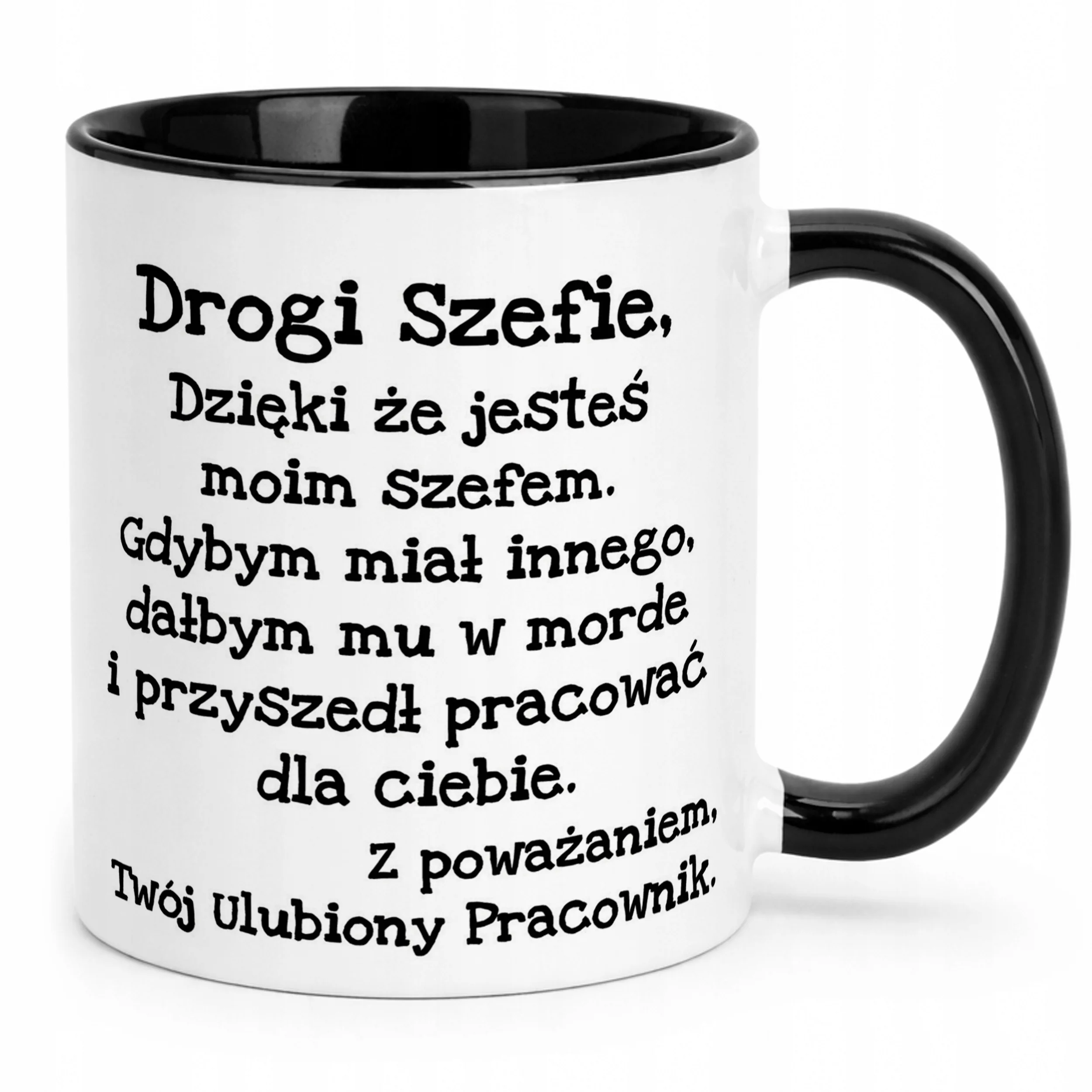 Kubek Czarny Drogi Szefie Dla Szefa Zabawny Prezent Praca