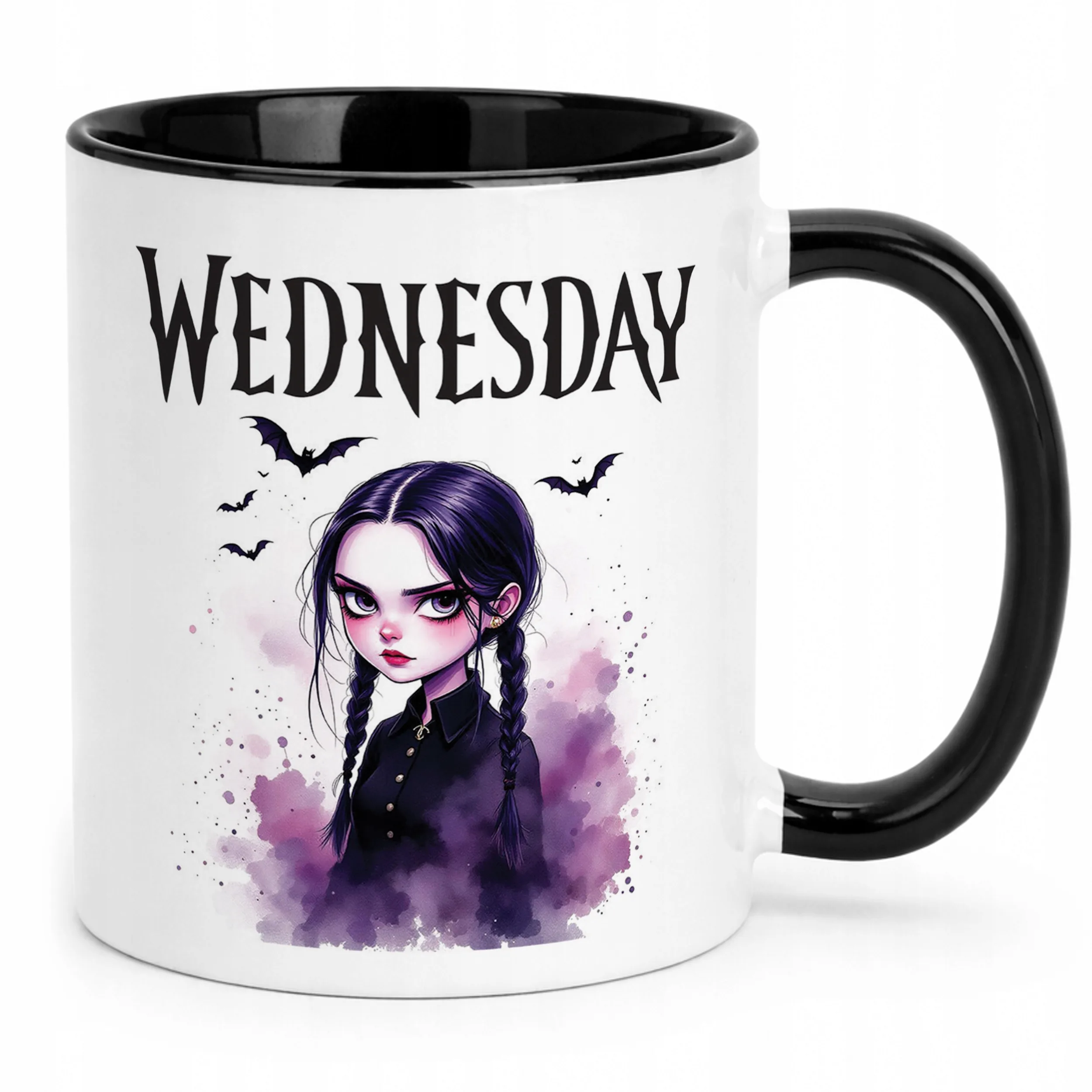Kubek Czarny Nevermore Wednesday Addams Dla Fanów Prezent