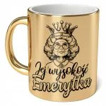 Kubek Złoty ceramiczny 330 ml Dla Emerytki Z Okazji Emerytury Prezent