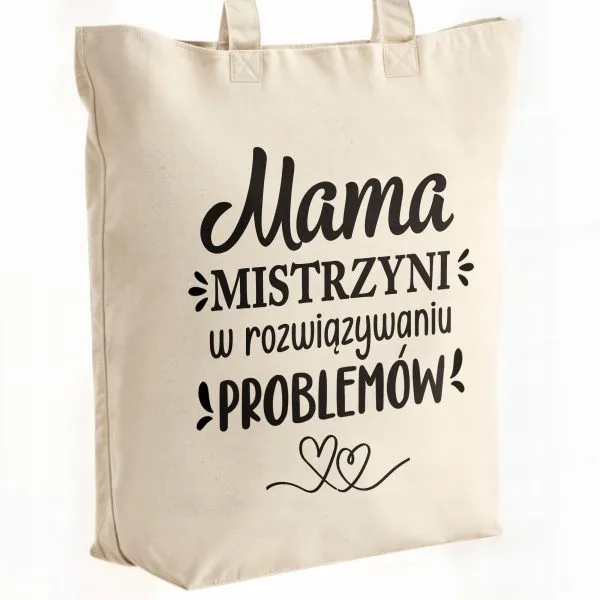 Torba bawełniana premium na zakupy Dzień Matki Prezent Mama Mistrzyni