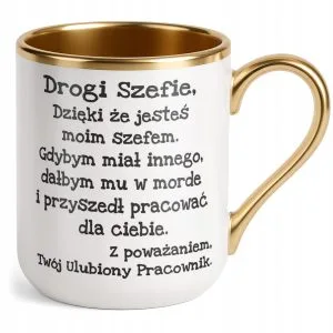 Kubki premium białe ze złotym rantem