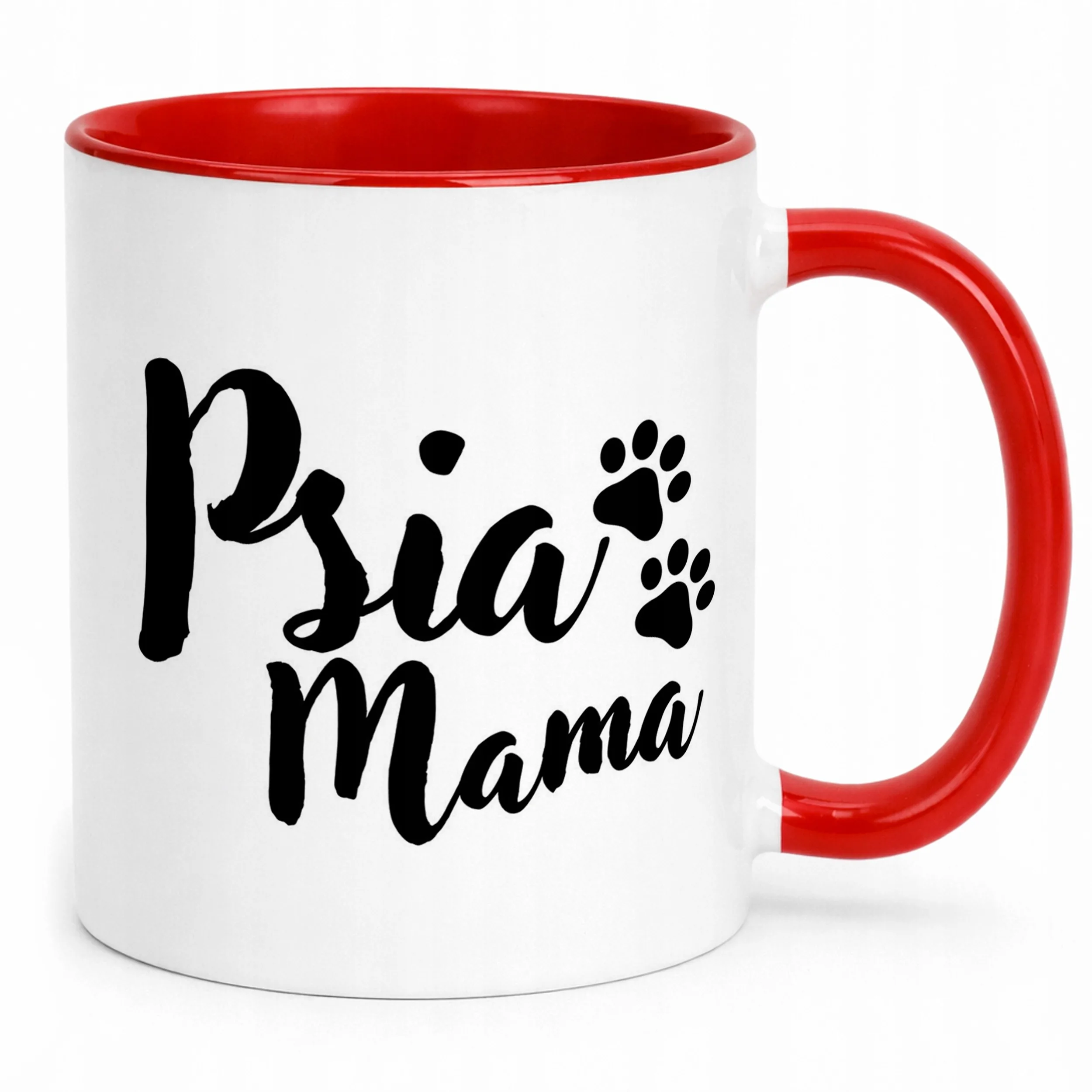 Kubek Czerwony Psia Mama Dla Posiadaczki Psa Prezent