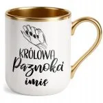 Kubek Premium Złoty Personalizowany Królowa Paznokci Dla Stylistki Prezent