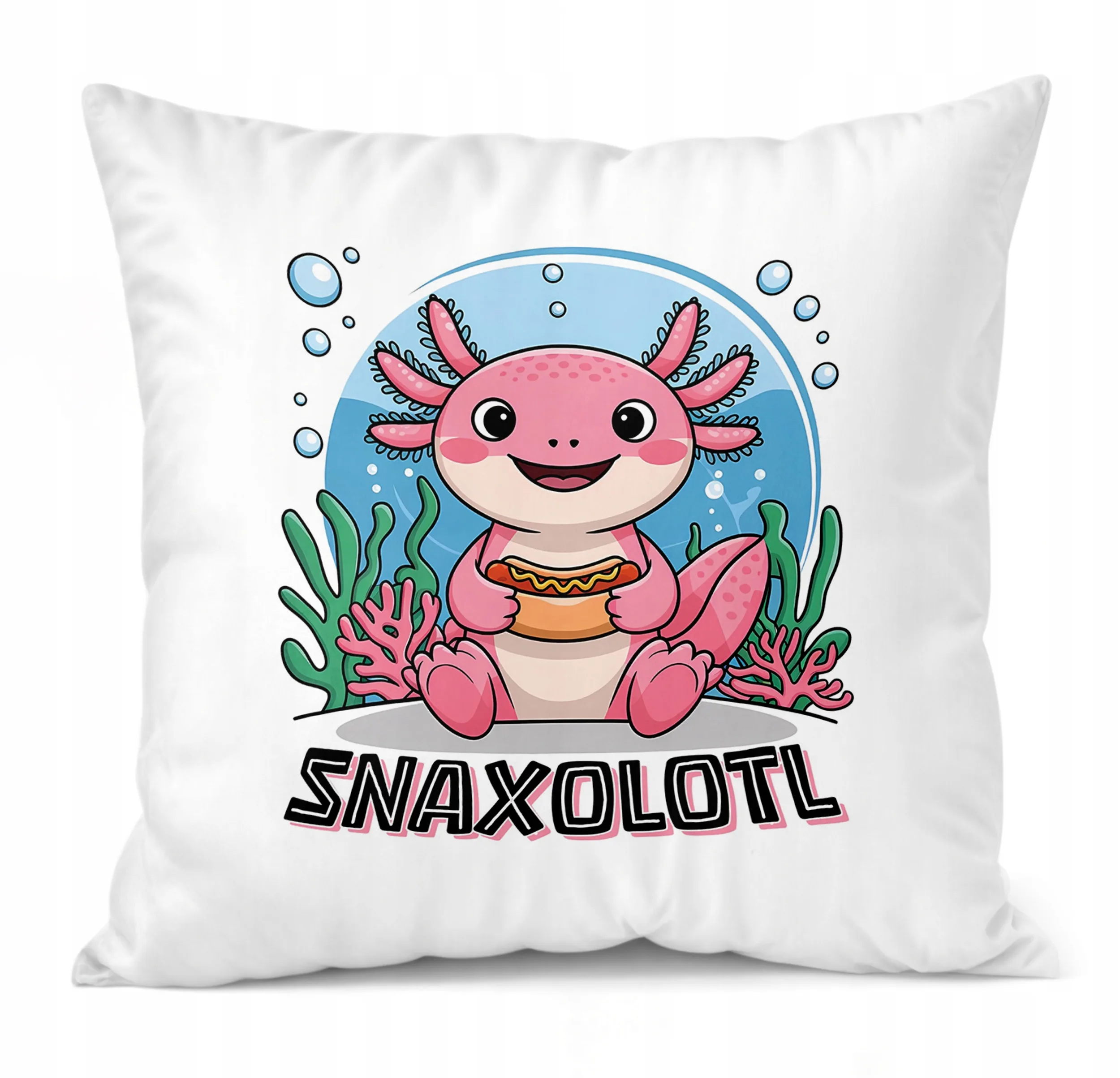 Jasiek 40×40 biały dla dzieci Aksolotl Axolotl Mine craft Różowy Trend