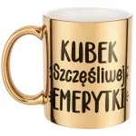 Złoty Kubek ceramiczny z okazji Emerytury Dla Emerytki Prezent Upominek