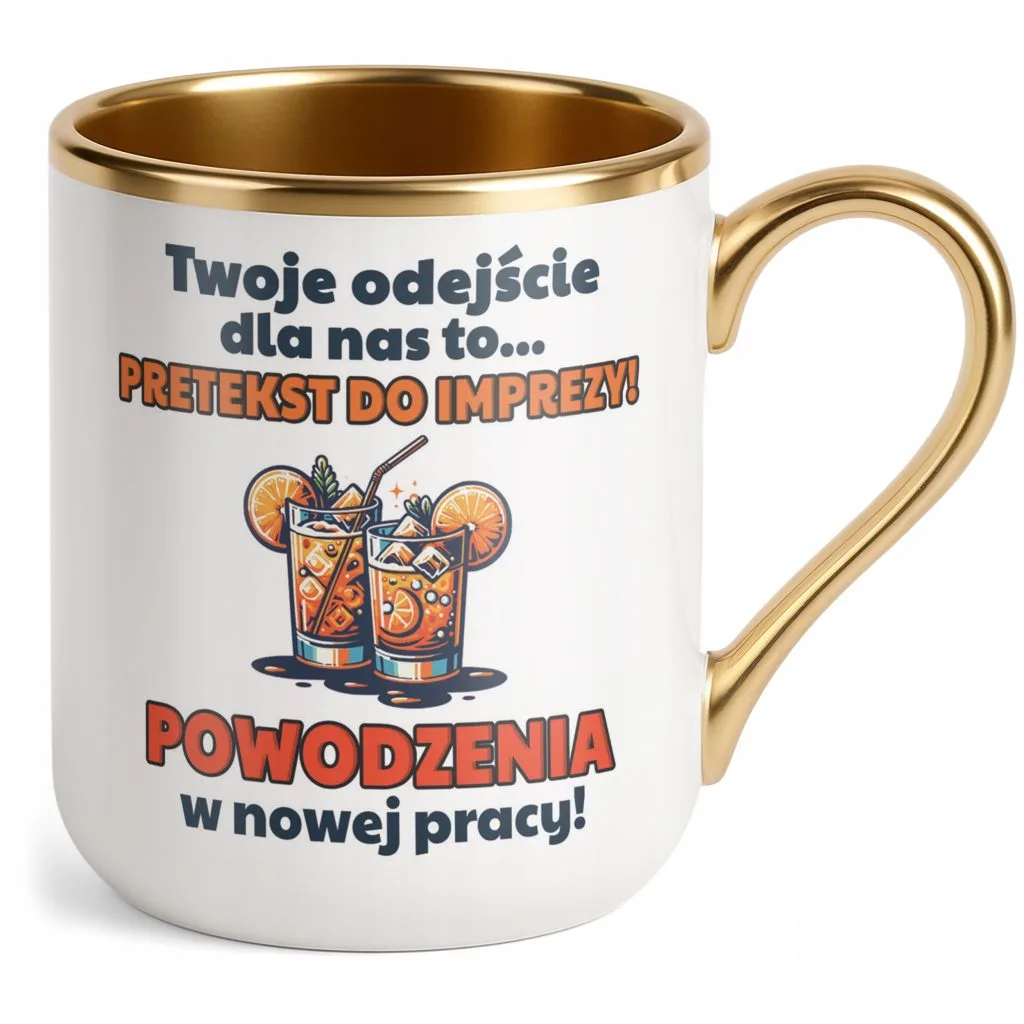 Kubek Premium Złoty Pożeganie Odejście z Pracy Prezent Upominek