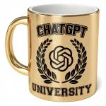 Kubek Złoty ceramiczny 330 ml ChatGPT University Zabawne Prezent