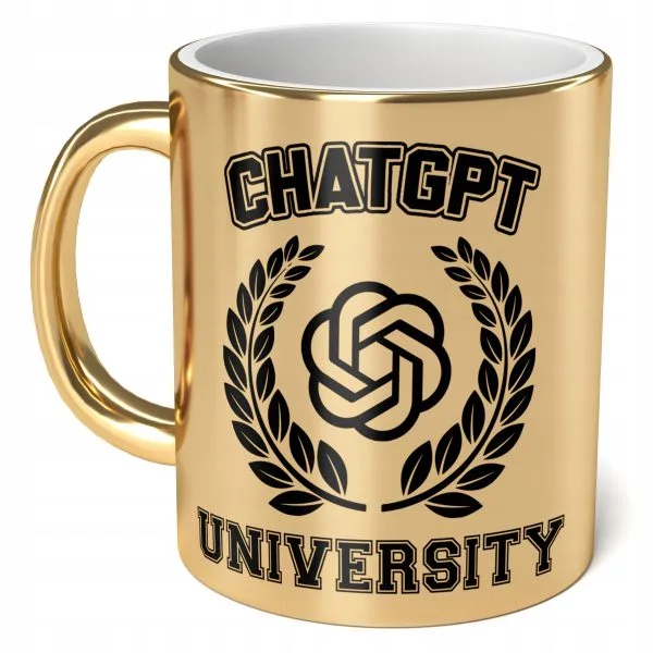 Kubek Złoty ceramiczny 330 ml ChatGPT University Zabawne Prezent
