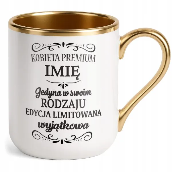 Kubek Premium Złoty Personalizowany Dzień Kobiet Zabawny Prezent Upominek