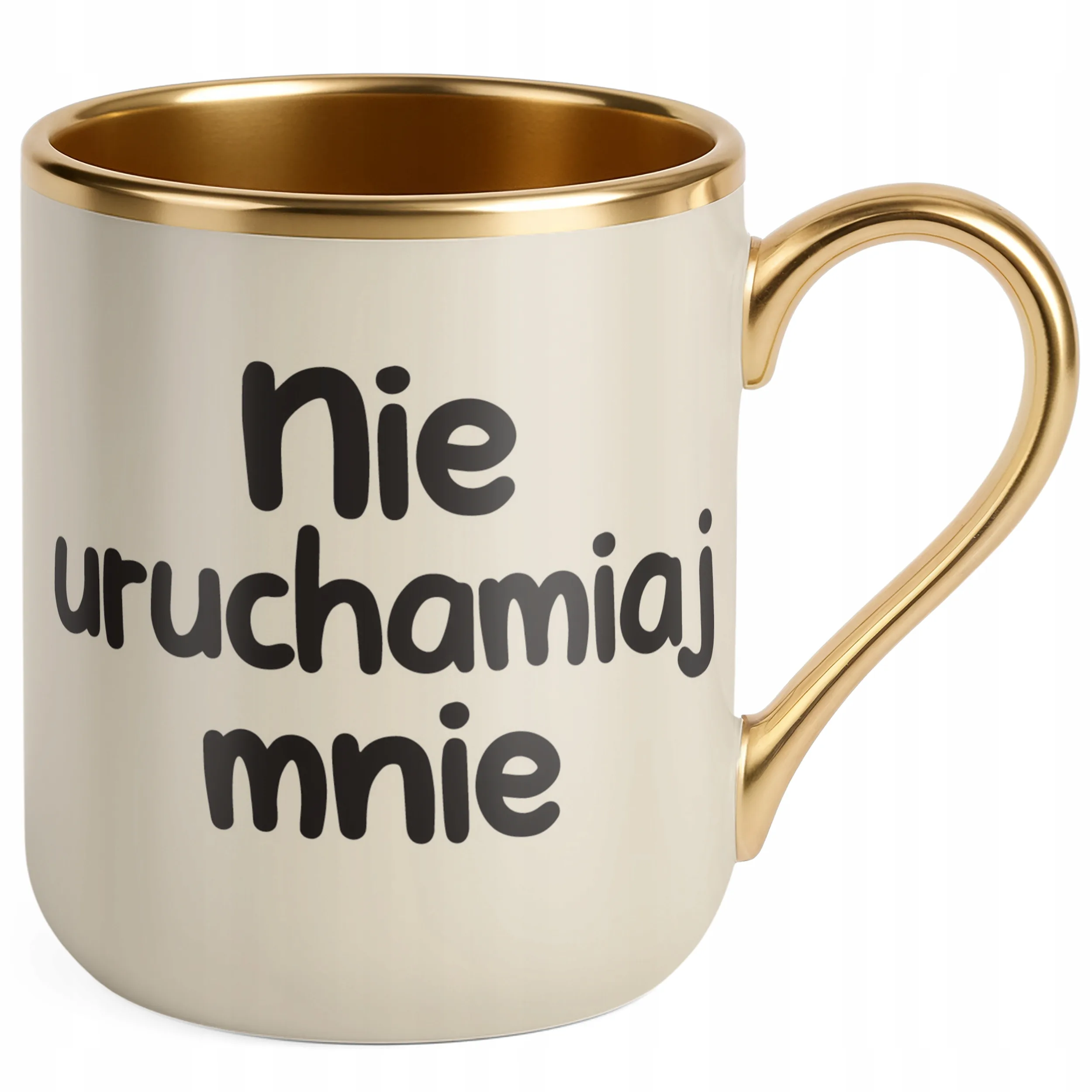 Kubek Premium Złoty Ecru Nie Uruchamiaj Mnie Śmieszny Zabawny