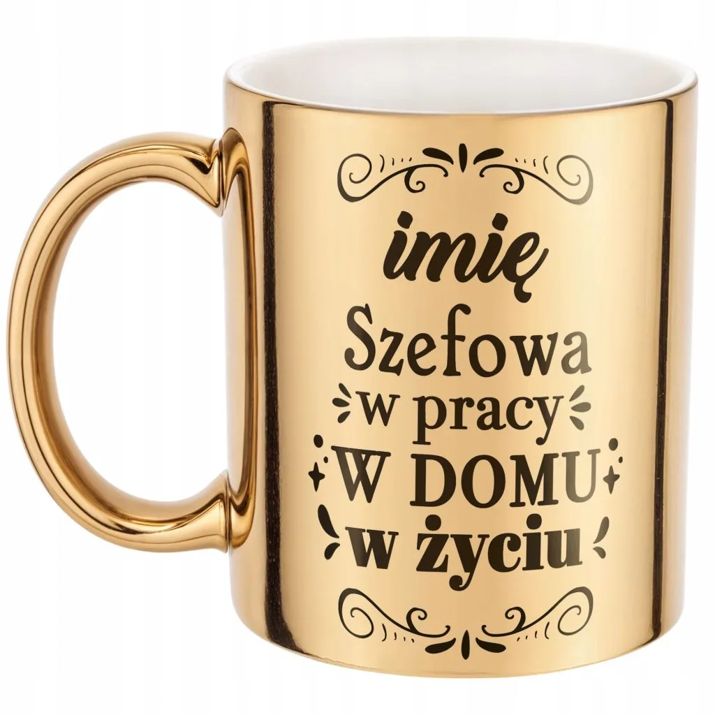 Złote Kubek prezent Personalizowany Dzień Kobiet Szefowa Prezent