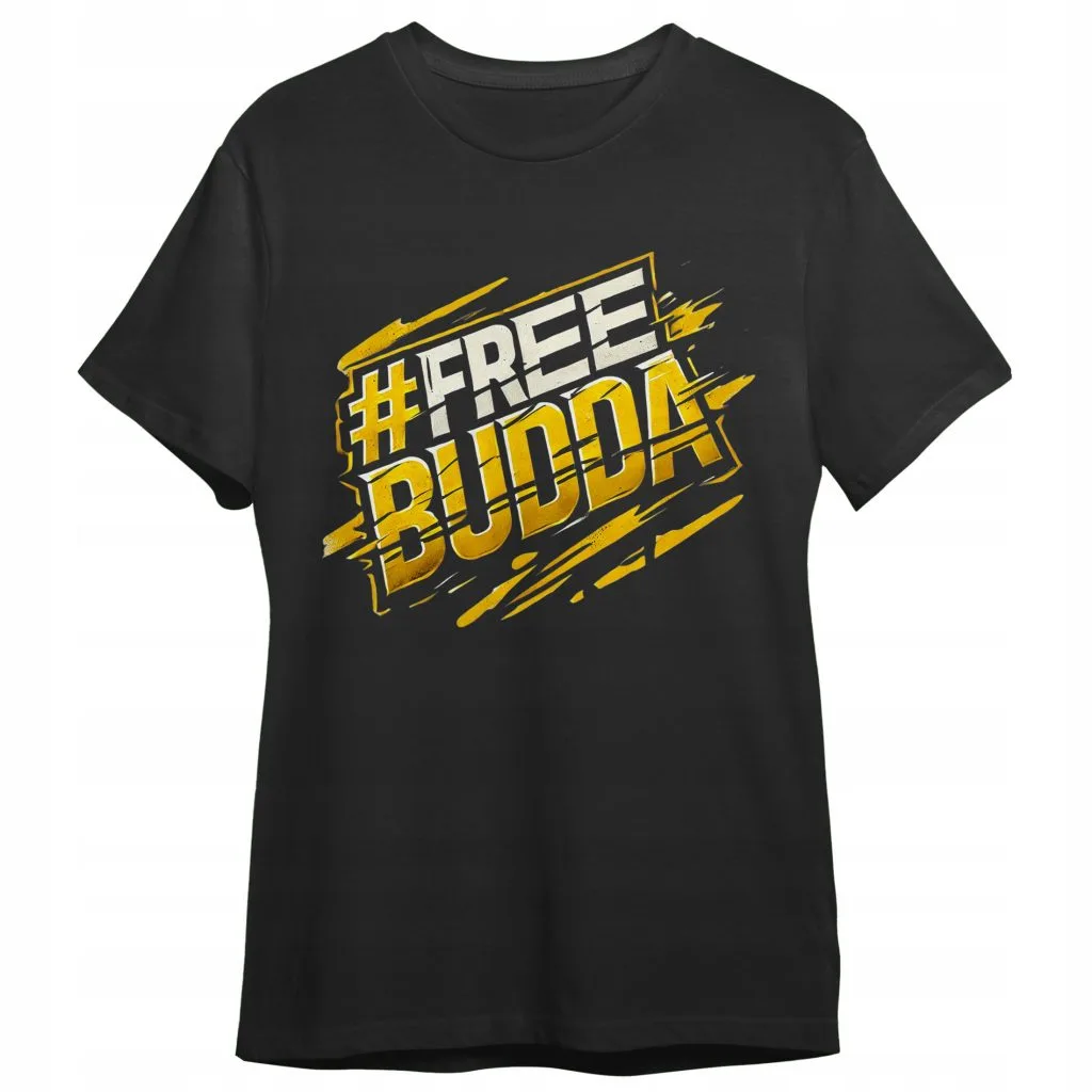 Koszulka damska czarna #FreeBudda Free Budda Uwolnić Budde