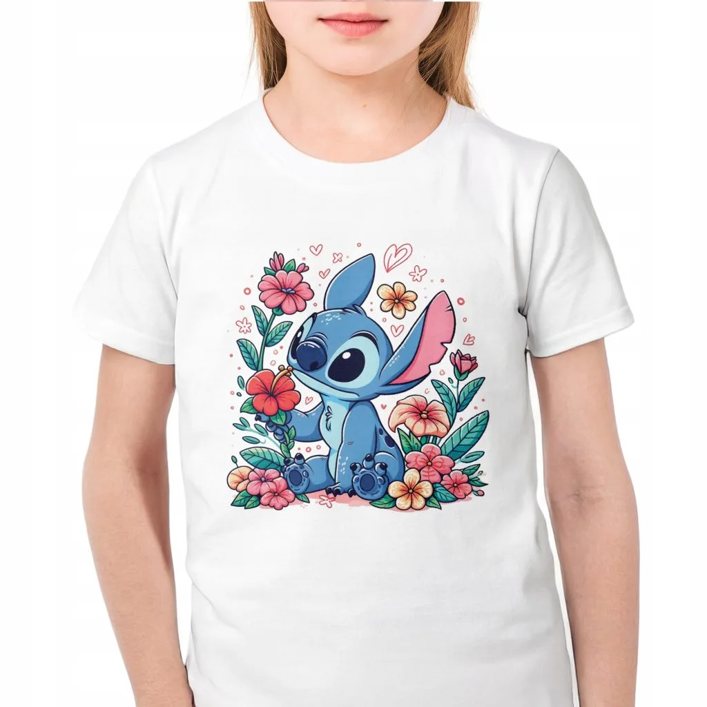 Koszulka biała dziecięca Stitch Lilo i Stich Dla Fanów Bajki