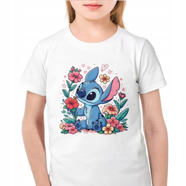 Koszulka biała dziecięca Stitch Lilo i Stich Dla Fanów Bajki