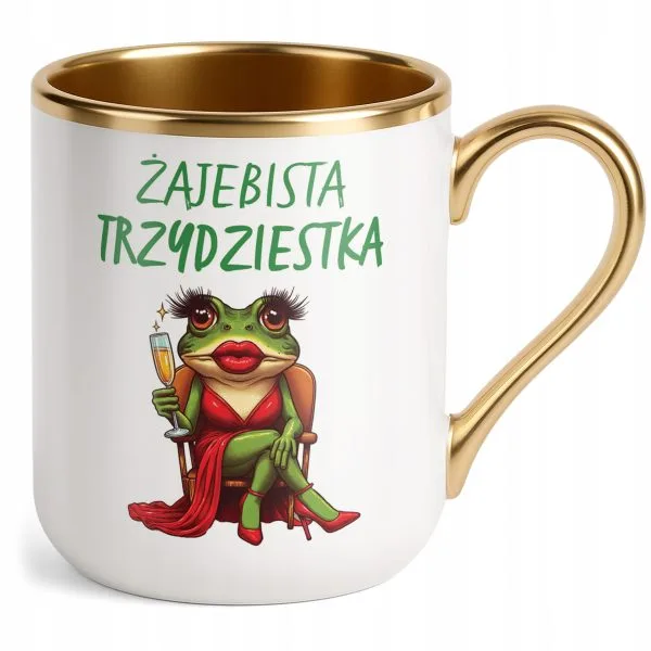 Kubek Premium Złoty Żajebista 30 Dla Kobiety Na Urodziny Prezent