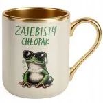 Kubek Premium Złoty Ecru Żajebisty Chłopak Na Walentynki Prezent