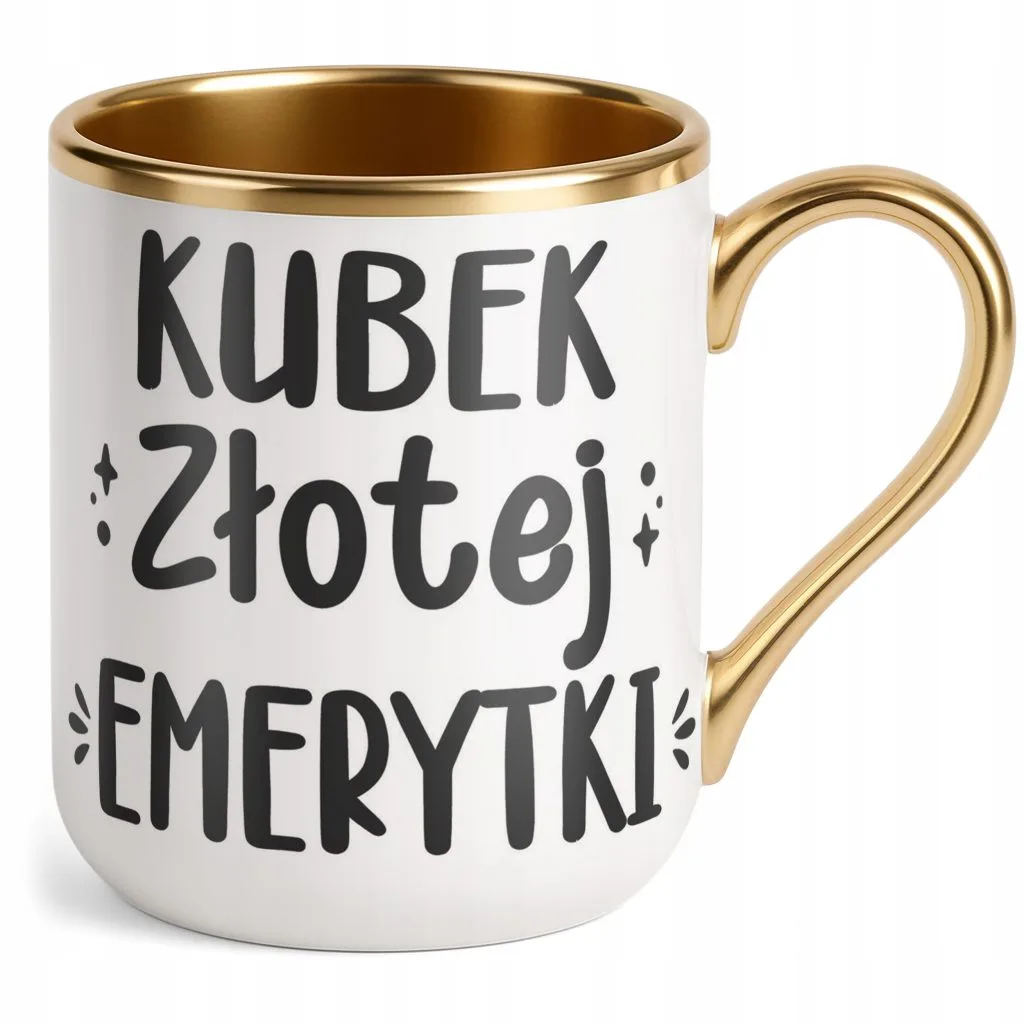 Kubek Premium Złoty Z okazji Emerytury Dla Emerytki Prezent