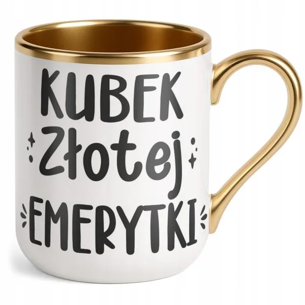 Kubek Premium Złoty Z okazji Emerytury Dla Emerytki Prezent