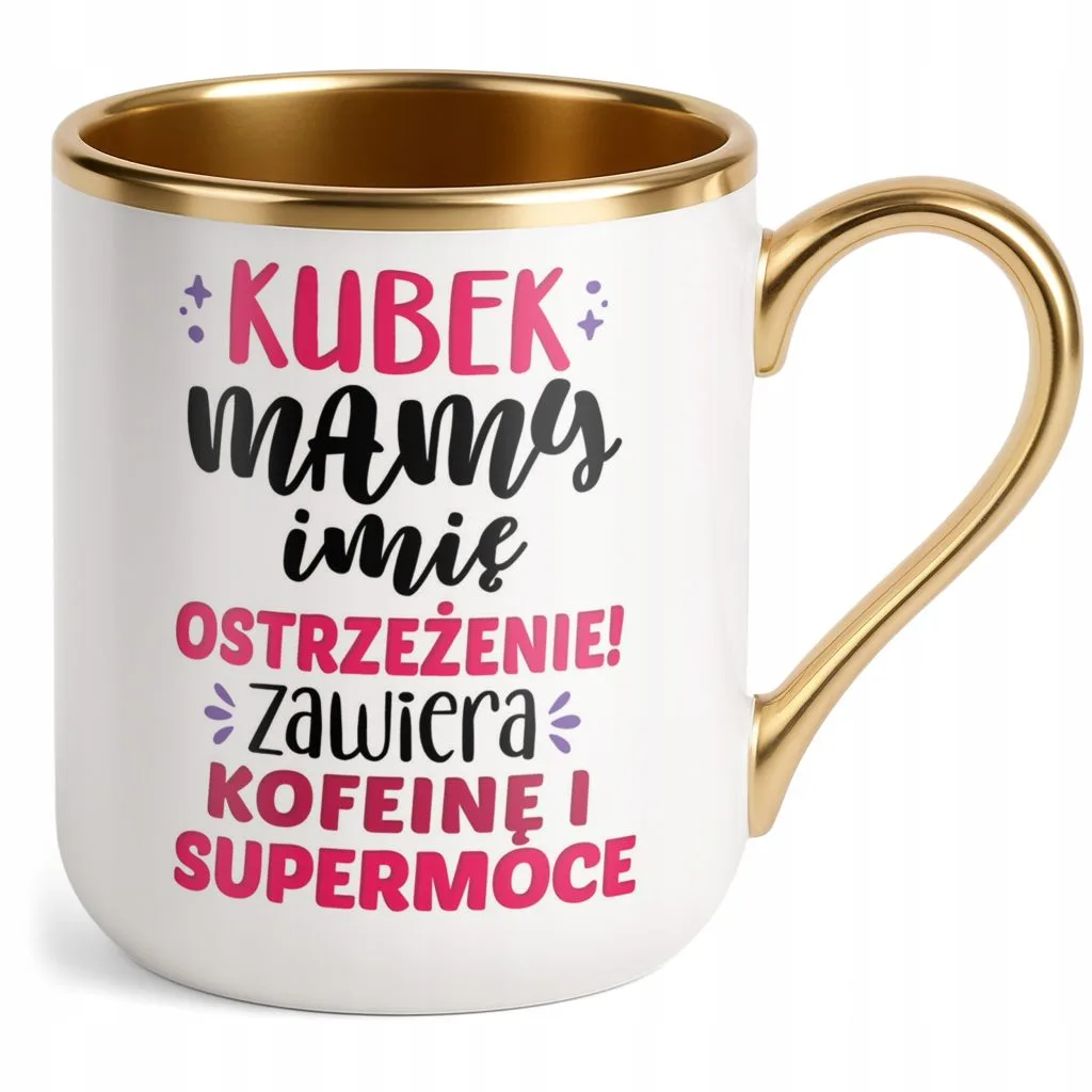 Kubek Premium Złoty Personalizowany Dzień Matki Dla Mamy Prezent Upominek