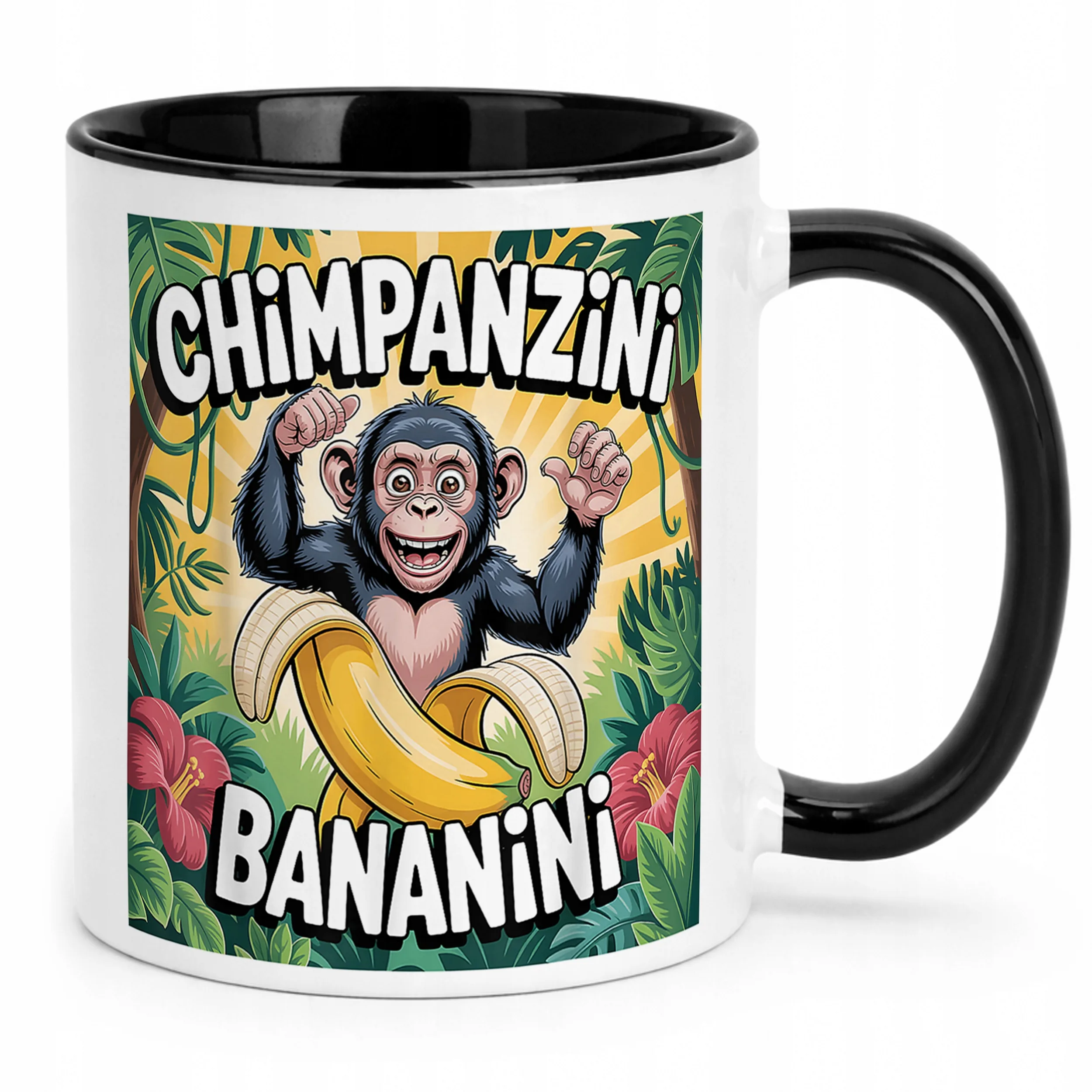 Kubek Czarny Chimpanzini Bananini viral tiktok brainrot