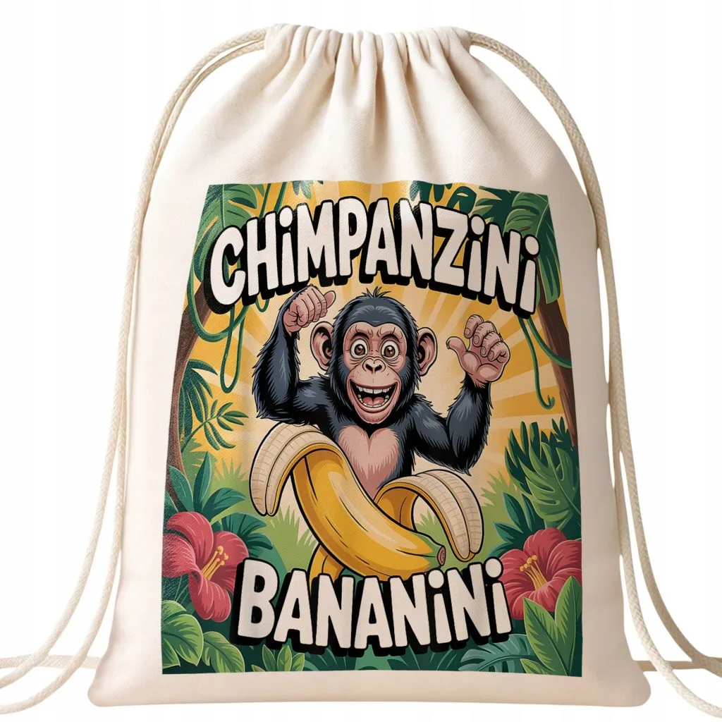 Plecak bawełniany Chimpanzini Bananini viral tiktok brainrot