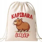 Plecak bawełniany Personalizowany Kapibara Capybara Zwierzak Dla Dzieci