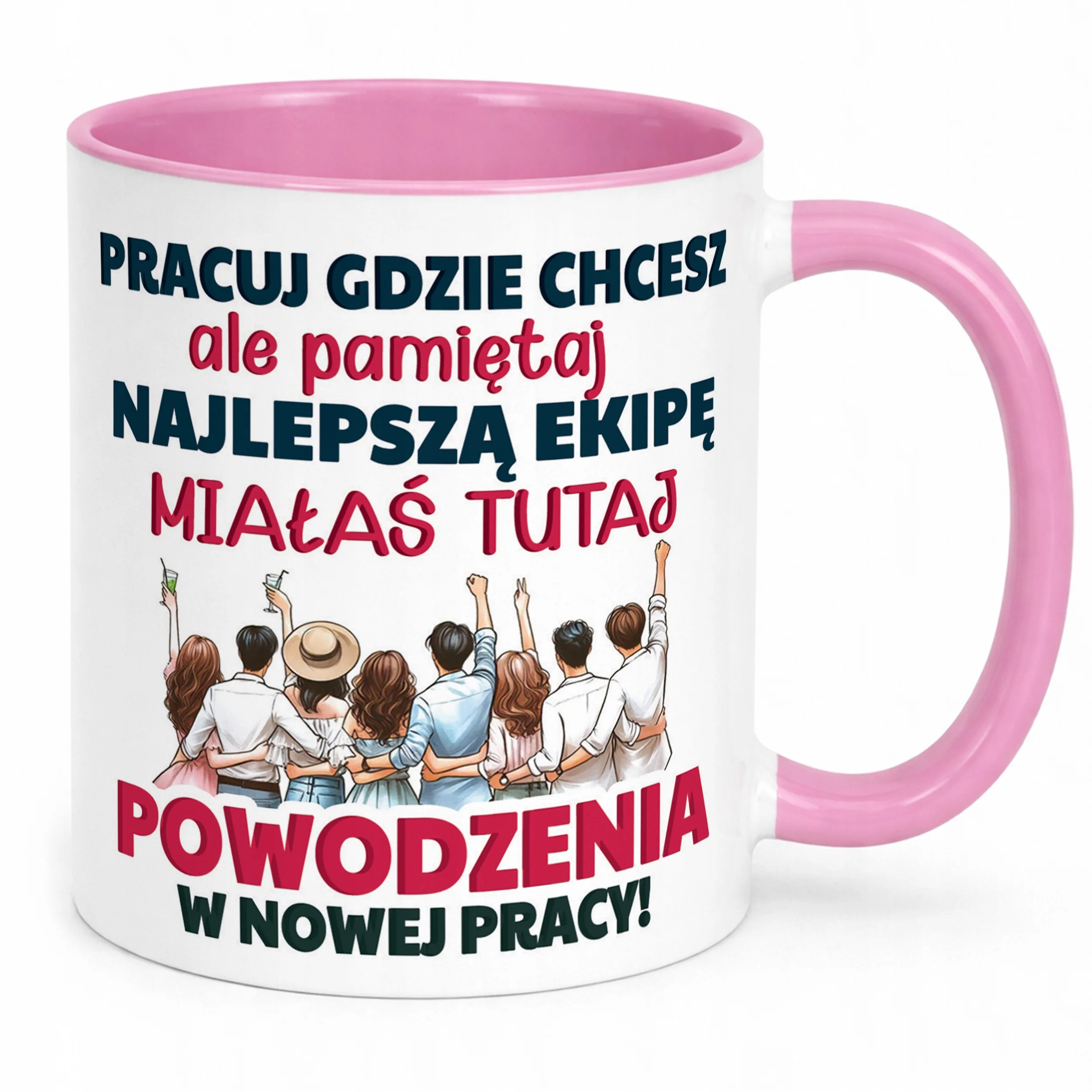 Kubek Różowy Pożeganie Odejście z Pracy Dla Kolegi Koleżanki Prezent