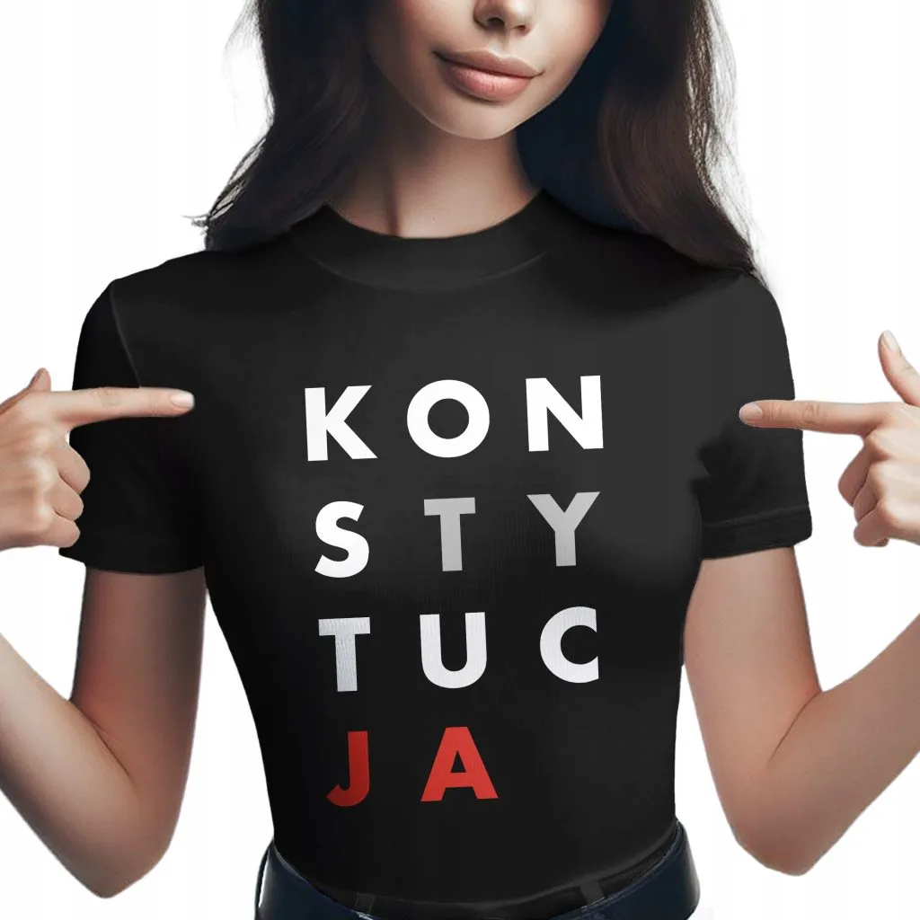 Koszulka męska czarna KONSTYTUCJA