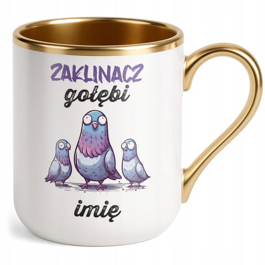 Kubek Premium Złoty Personalizowany Dla Gołębiarzy Prezent Dla Hodowcy