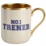 Kubek Premium Złoty Ecru Trener No.1 Sport Prezent Najlepszy Trener