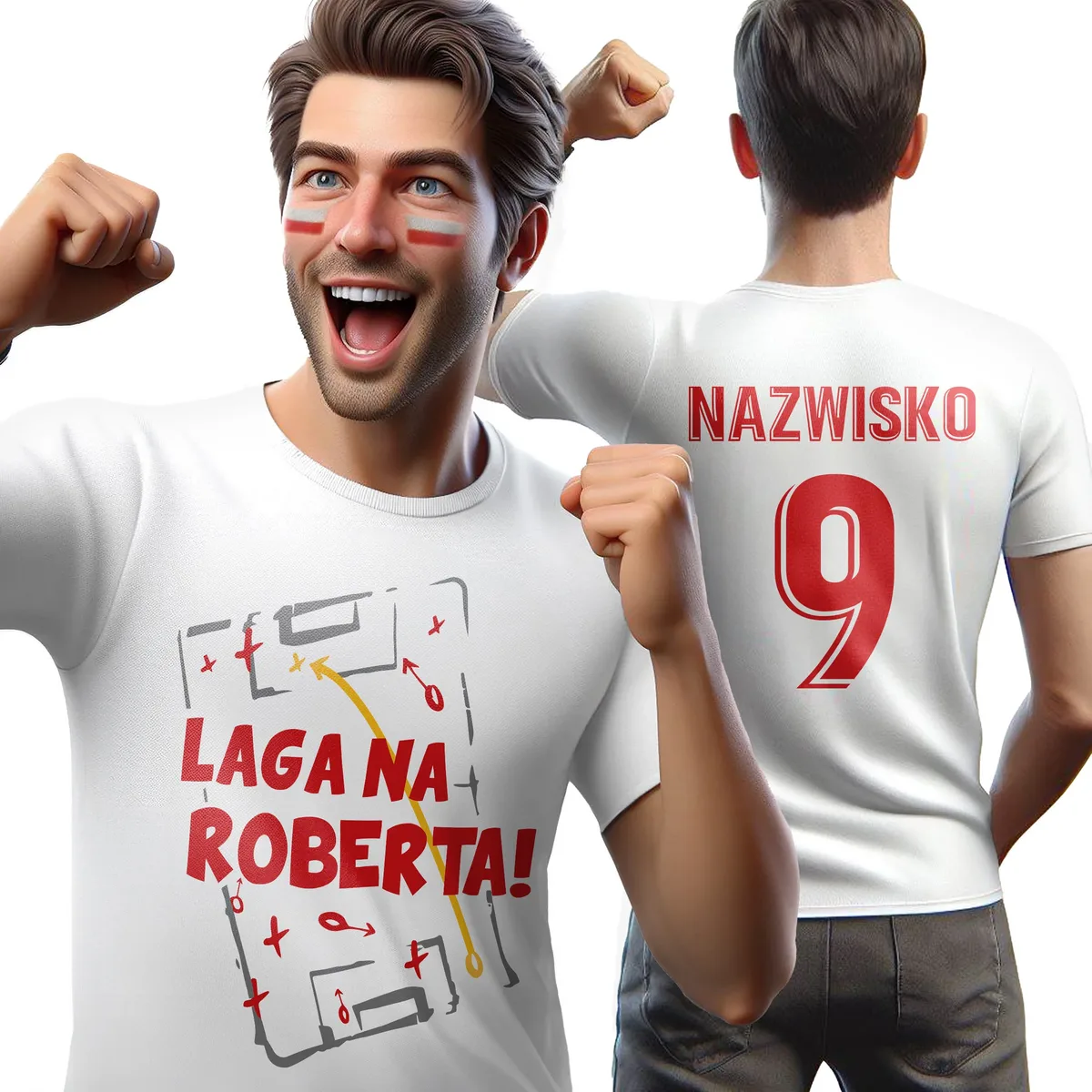 T-shirt personalizowany koszulka męska Laga Na Roberta Euro